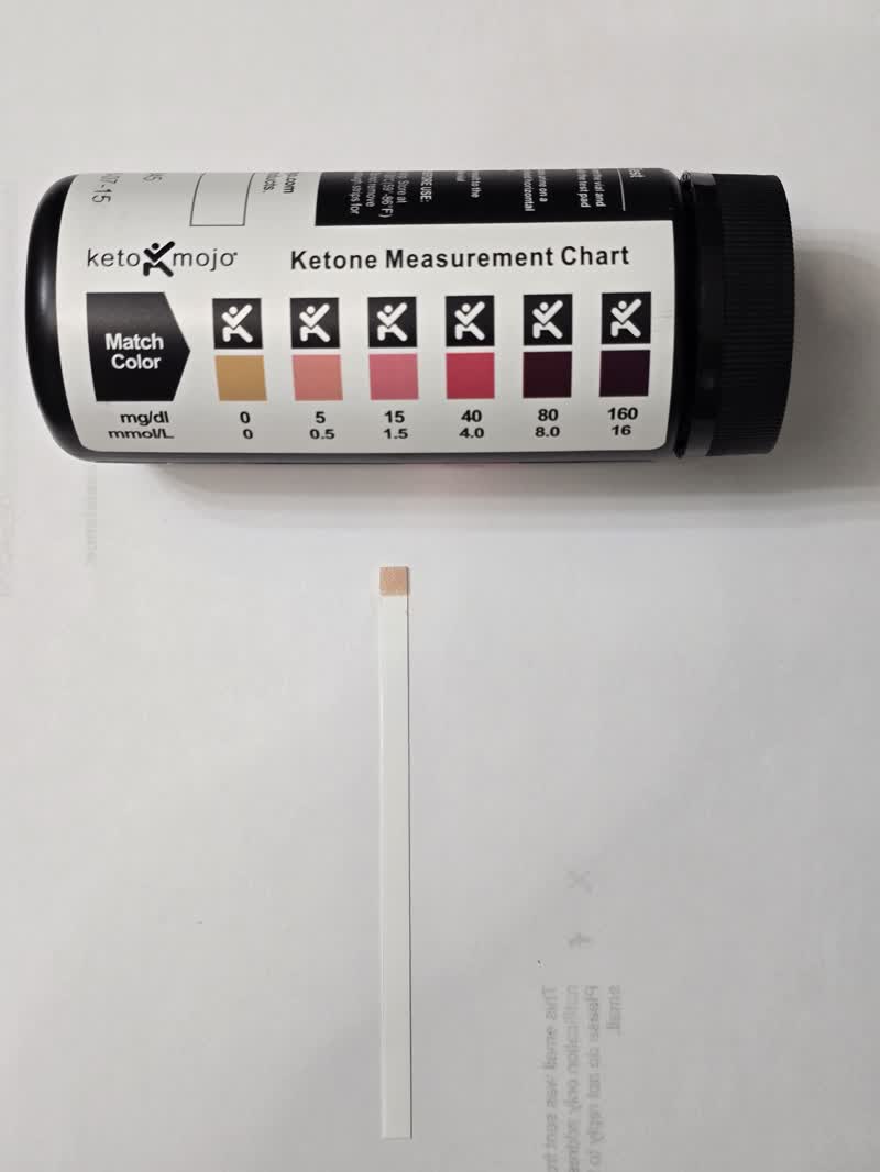 Day 35 ketone strip still blank next to the color chart